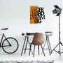 Wallity Work Hard Dream Big Escultura de pared en Nogal y Negro